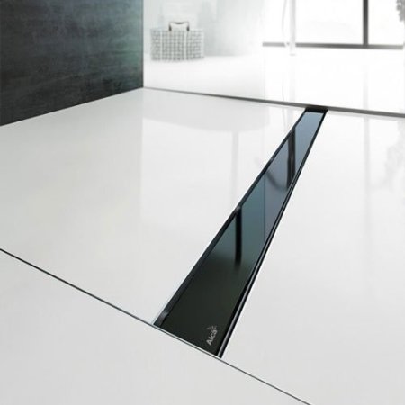 Дизайн-решетка AlcaPlast Glass-950 стекло (черный)