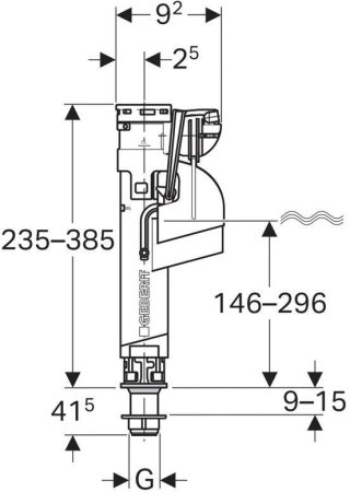 Впускной клапан Geberit ImpulsBasic360 1/2 (подвод воды снизу)